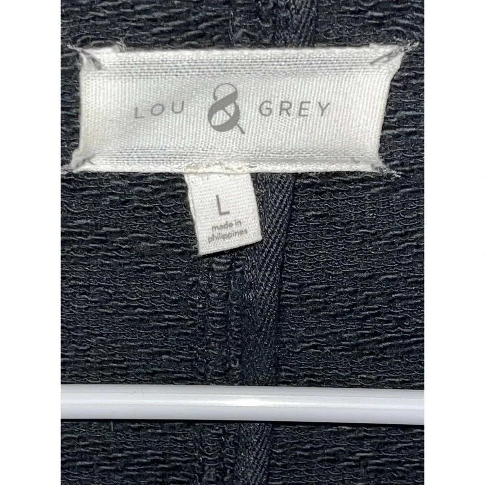 Women’s Lou & Grey Printed Asymmetric Fabric‎ Moto Jacket Size Large Black White